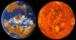 Earth and Venus