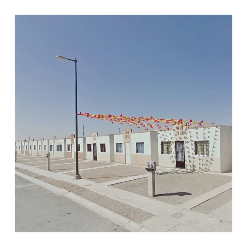 Google Street View Scene. Bunting shadows in Ciudad Juarez, Chihuahua- Jacqui Kenny.