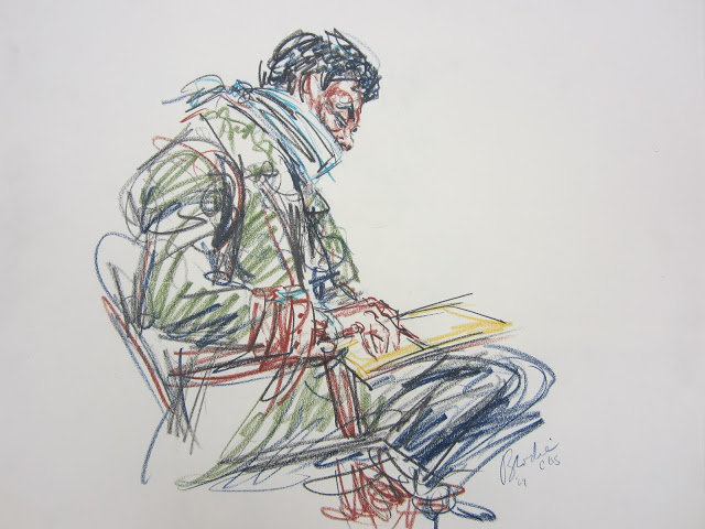 Σκίτσο του Bobby Seale φιμωμένου κατά τη διάρκεια της δίκης