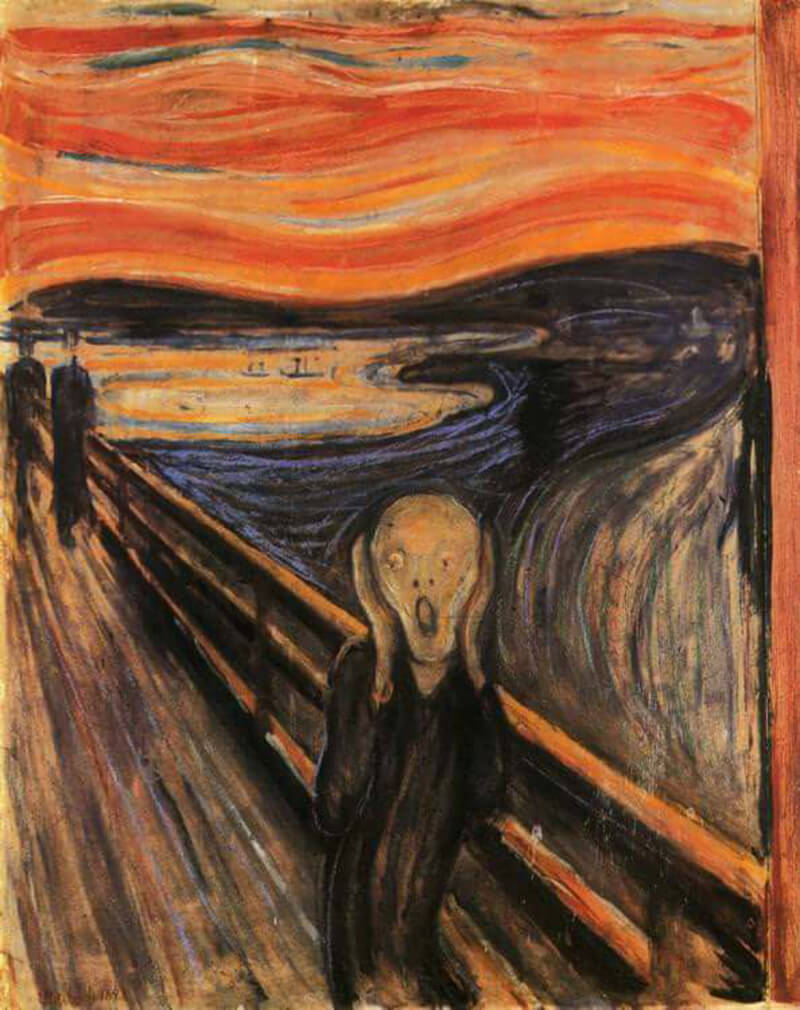 Ο Edvard Munch γεννήθηκε στην Νορβηγία. Το έργο του ήταν έντονα επηρεασμένο από το συναίσθημα και την απόδοση της ψυχολογικής κατάστασης του ατόμου. Ξεκίνησε να δουλεύει πάνω στον Νατουραλισμό και τον Ιμπρεσιονισμό και ορισμένα από τα πρώτα έργα του έχουν επιρροές από τον Manet. Ωστόσο το κίνημα του Ιμπρεσιονισμού δεν τον κάλυπτε στο κομμάτι της συναισθηματικής του έκφρασης και αποφάσισε να δουλέψει με μία δική του προσέγγιση που ο ίδιος αποκαλούσε soul painting. Αυτό οδήγησε σε μία μετά-ιμπρεσιονιστική ζωγραφική που αργότερα ονομάστηκε Εξπρεσιονισμός. Μέσα από ταξίδια στην Ευρώπη, ο Munch ήρθε σε επαφή με άλλους καλλιτέχνες και επηρεάστηκε έντονα από τον Vincent van Gogh και τον Toulouse-Lautrec. Το πιο γνωστό του έργο είναι το “The Scream” το οποίο δημιούργησε το 1893. Ο ίδιος έχει περιγράψει το έργο ως μία απόδοση του άγχους (angst) του μοντέρνου ανθρώπου ενώ παράλληλα αποτυπώνει το μεγαλείο της φύσης μπροστά στο οποίο ο άνθρωπος έχει ως ισχυρότερο όπλο την κραυγή του. Τα έργα του απαγορεύθηκαν στην ναζιστική Γερμανία αλλά ευτυχώς τα περισσότερα διασώθηκαν κατά την διάρκεια του πολέμου. 