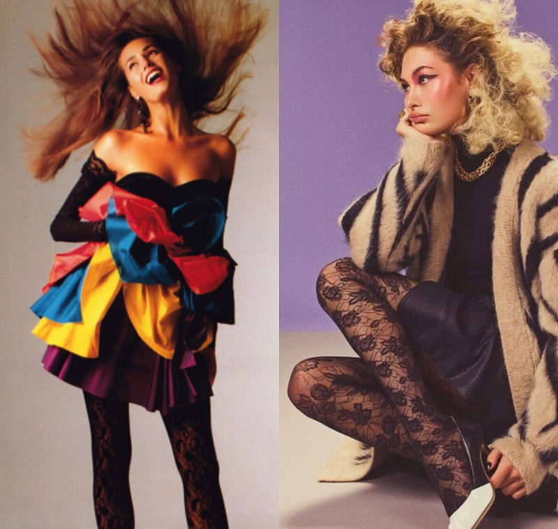 Αριστερά, 80s party dress, Emauel Ungaro - Δεξιά, editorial Vogue 2019. 80s Μόδα