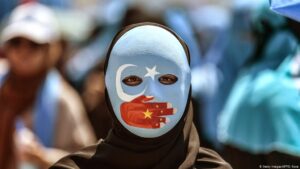 Στιγμιότυπο από διαδήλωση Ουιγούρων γυναικών