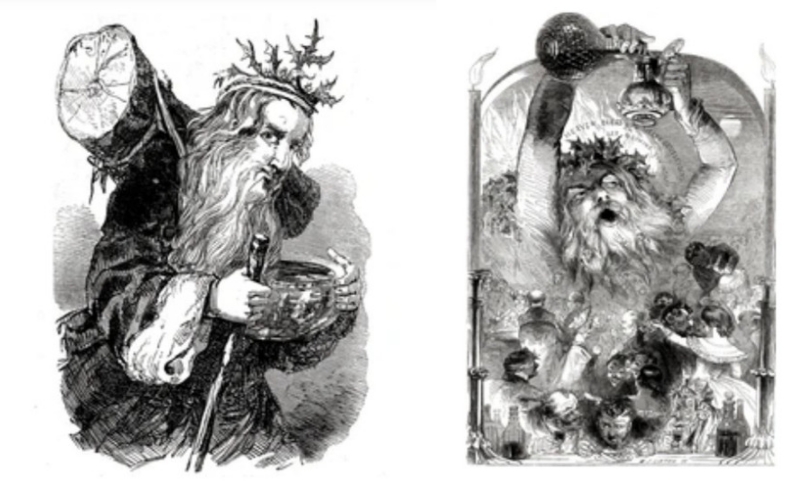 Αυτές οι πρώιμες βικτωριανές εικόνες προέρχονται από το περιοδικό, «Illustrated London News», το 1847 και το 1848. Και οι δύο απεικονίζουν τα Χριστούγεννα μιας άλλης εποχής, με έναν σχεδόν διονυσιακό Santa Claus.