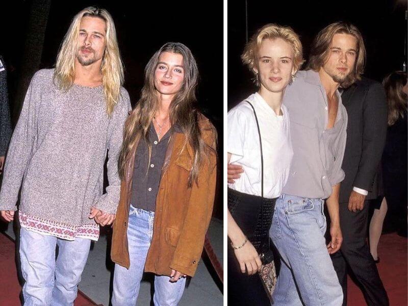 Δεξιά: Εξαιρετικά μακριές τρέσες, φαρδιά τζιν και καουμπόικες μπότες με την Jitka Poheldek το 1994. Αριστερά: Ξανθά κυματιστά, κοντά μαλλιά και casual ρούχα με τη Juliette Lewis